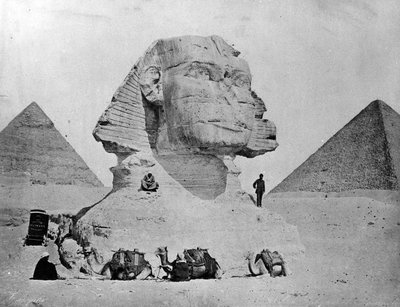 Self Portrait with the Sphinx at Giza, late 1870s by Zangaki Brothers
